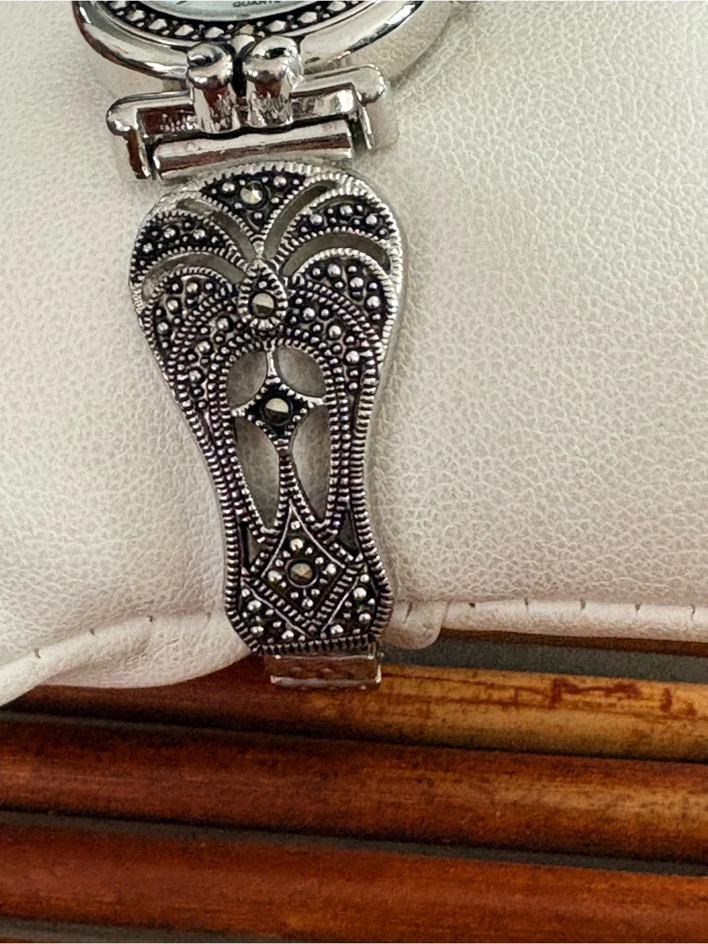 Studio Silver-Tone Marcasite Accent Women's Bracelet Watch Needs Battery